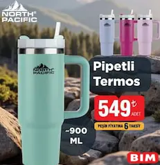 NORTH PACİFİC PİPETLİ TERMOS 900 ML